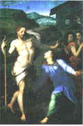 AGNOLO BROMZINO (CA 1503-1572) , CRISTO APPARE ALLA MADDALENA , ca. 1560-65 . Olio su legfno); cm 291 x 195 .